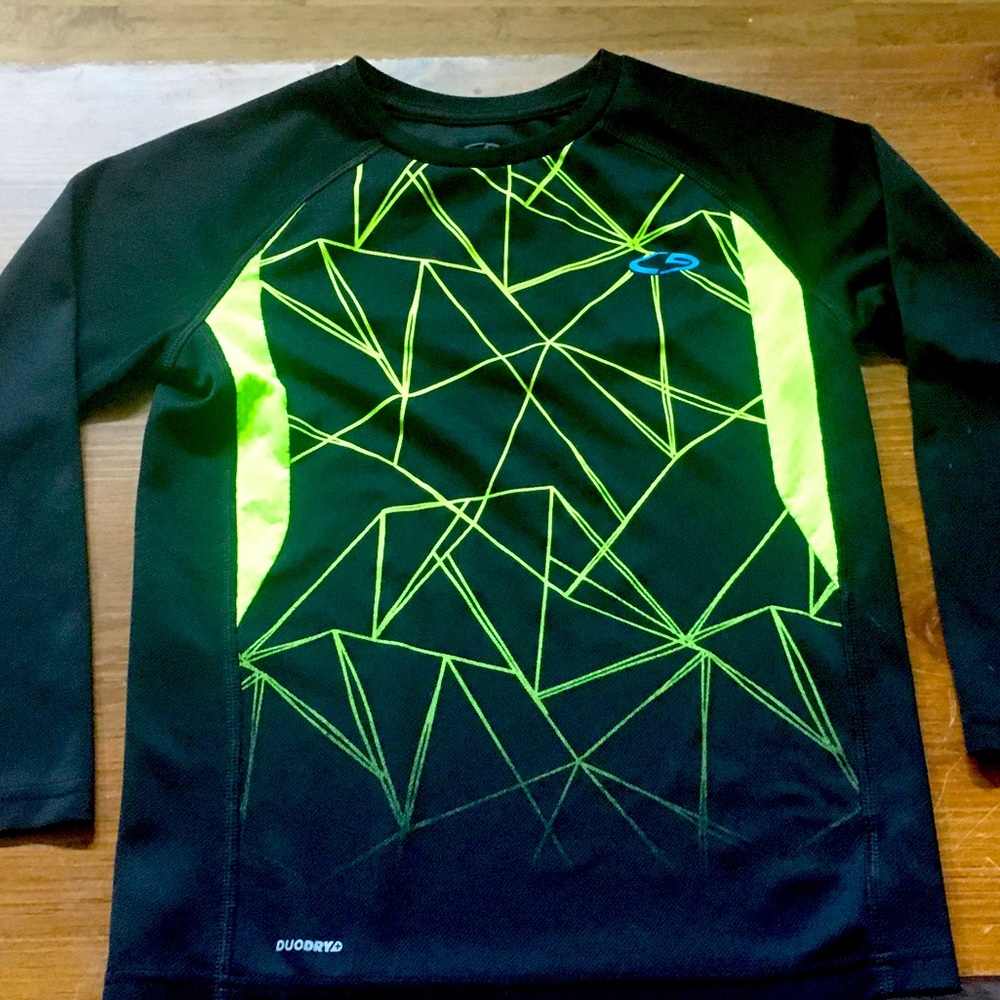 Champion C9 Dry Duo Kids Sz 6/7 Neon Yellow Top